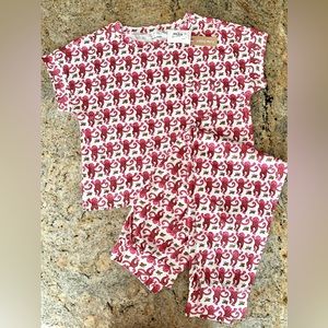 BRAND NEW Roller Rabbit Monkey Tee PJ Set in Pink